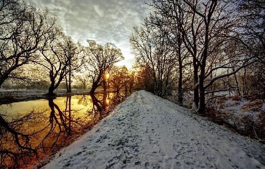 Zima,voda a stromy