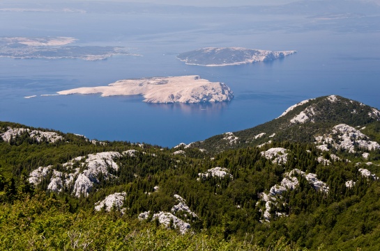 Goli otok z vrcholků Velebitu