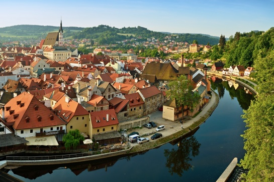 Český Krumlov, městská památková rezervace zapsaná na seznamu světového dědictví UNESCO