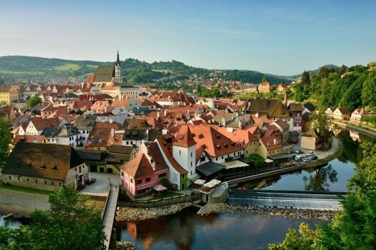 Český Krumlov, městská památková rezervace zapsaná na seznamu světového dědictví UNESCO