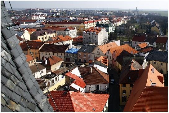 Jižní pohled z věže na Louny