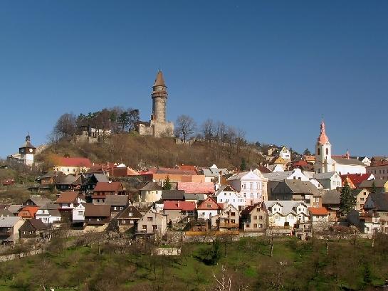 Štramberk,pohled na městečko .