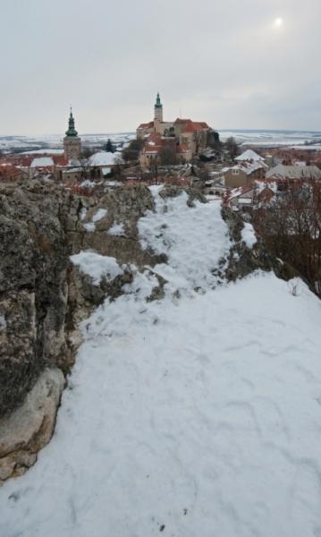 Mikulov z Kozího hrádku v zimě