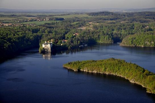 zámek Orlík nad Vltavou - letecký snímek